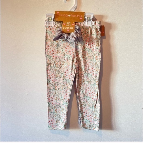 Girls 2 set of leggings with hair tie size 2T - Picture 4 of 5